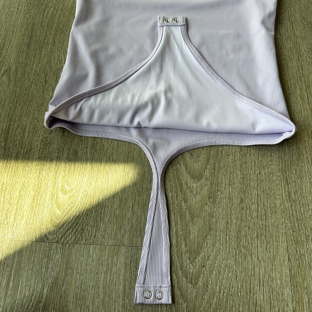 Express Lavender Ribbed Bodysuit - Picture 3 of 7